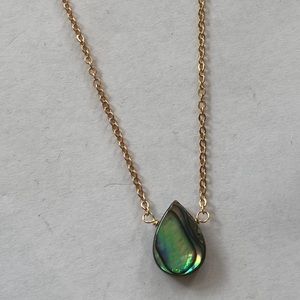 Gold filled teardrop abalone necklace